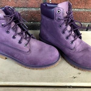 Purple Timberlands size 6. Preowned